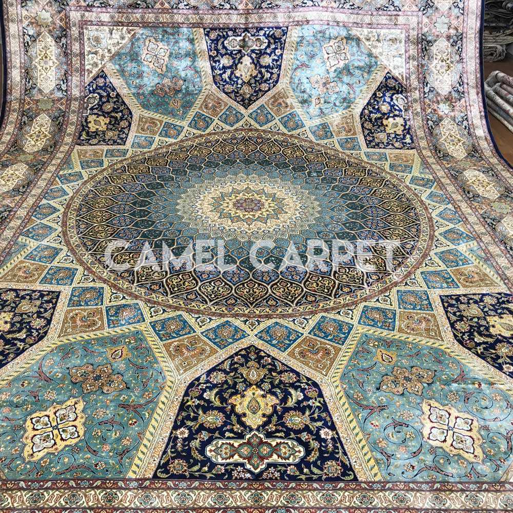 Turquoise Mosque Gombad Persian Rug